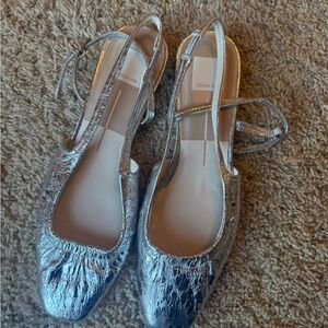 Dolce Vita Metallic Silver Flats Rianne Mary Jane
